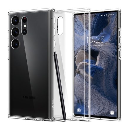 Spigen Ultra Hybrid Samsung Galaxy S23 Ultra tok, Crystal Clear, átlátszó