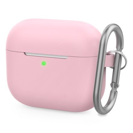 Phoner Simple Apple Airpods 3 szilikon tok akasztóval, rózsaszín