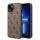 Guess 4G Metal Gold Apple iPhone 14 hátlap tok, barna