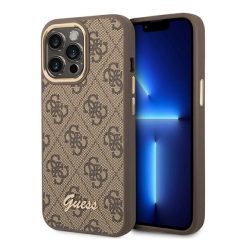   Guess 4G Vintage Gold Apple iPhone 14 Pro Max hátlap tok, barna