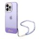 Guess Translucent Pearl Strap Apple iPhone 14 Pro hátlap tok , lila