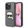 Karl Lagerfeld Saffiano Karl's Head Patch Apple iPhone 14 Pro hátlap tok, ezüst