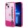 Karl Lagerfeld Liquid Glitter Elong Apple iPhone 14 Plus hátlap tok, rózsaszín