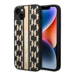   Karl Lagerfeld Monogram Stripe Apple iPhone 14 Plus hátlap tok, barna