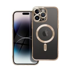   Electro Mag Apple iPhone 15 MagSafe szilikon tok kameravédő-lencsével, arany