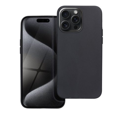Matt Apple iPhone 15 Pro Max szilikon tok, fekete