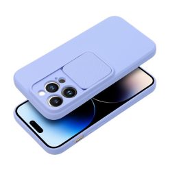   Slide Apple iPhone 15 Plus kameravédős szilikon tok, lavender