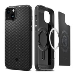   Spigen Mag Armor MagFit Apple iPhone 15 Plus tok, MagSafe, Matte Black, fekete