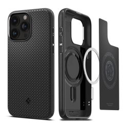   Spigen Mag Armor MagFit Apple iPhone 15 Pro tok, Matte Black MagSafe, fekete