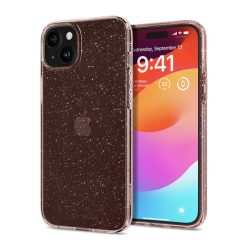   Spigen Liquid Crystal Glitter Apple iPhone 15 tok, csillámos rózsaszín átlátszó