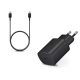 Samsung EP-TA865 kompatibilis hálózati töltő adapter USB-C + USB-C kábel, 65W, fekete, (No logo)