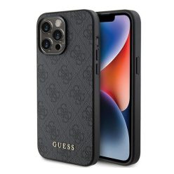   Guess 4G Metal Gold Logo Apple iPhone 15 Pro hátlap tok, szürke