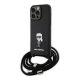 Karl Lagerfeld Crossbody Saffiano Monogram Metal Pin Apple iPhone 15 Pro Max hátlap tok, fekete