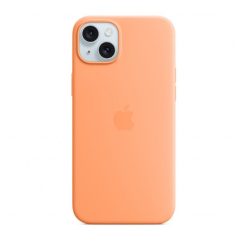 Apple iPhone 15 Plus MagSafe szilikon tok, narancssörbet