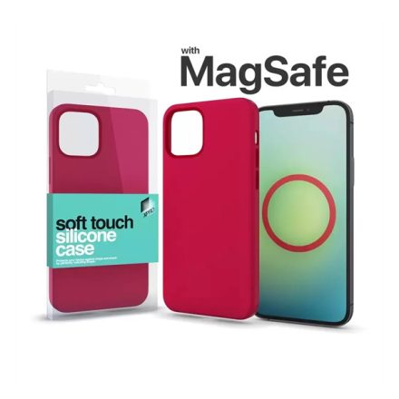 Xprotector MagSafe rögzítésű Soft Touch Szilikon tok Apple iPhone 15 Pro, piros