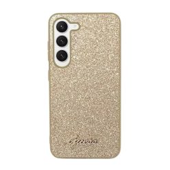   Guess Glitter Script 4G Samsung Galaxy S24 hátlap tok, arany
