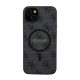 Guess 4G Collection Leather Metal Logo Samsung Galaxy S24+ mágneses tok, fekete