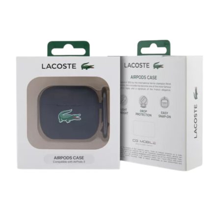 Lacoste Croc Logo AirPods 3 szilikon tok, fekete