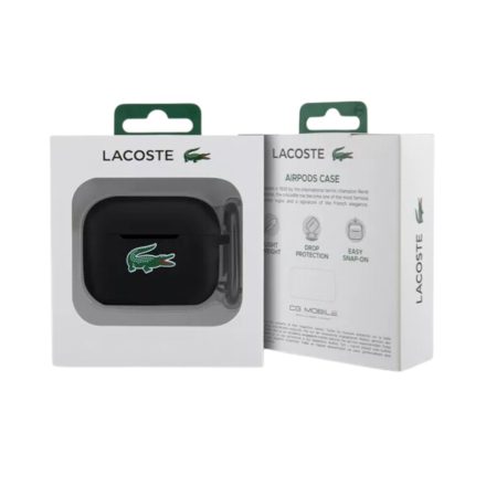 Lacoste Croc Logo AirPods Pro 2 szilikon tok, fekete