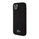 Lacoste Microfiber Croc Logo MagSafe iPhone 15 szilikon tok, fekete