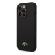 Lacoste Microfiber Croc Logo MagSafe iPhone 15 Pro Max szilikon tok, fekete