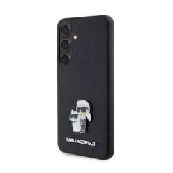   Karl Lagerfeld Saffiano Karl & Choupette Metal Pin Samsung Galaxy S24 tok, fekete