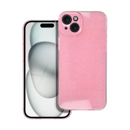 Clear Apple Iphone 15 PLUS tok 2mm, rózsaszín