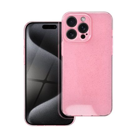 Clear Apple Iphone 15 PRO MAX tok 2mm, rózsaszín