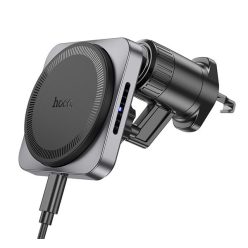   Hoco HW15 mágneses wireless autós tartó szellőzőrácsba, fekete / szürke