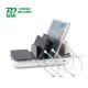 4smarts Family Evo töltő állomás 63W PD, wireless töltővel, kábelekkel, szürke / fehér