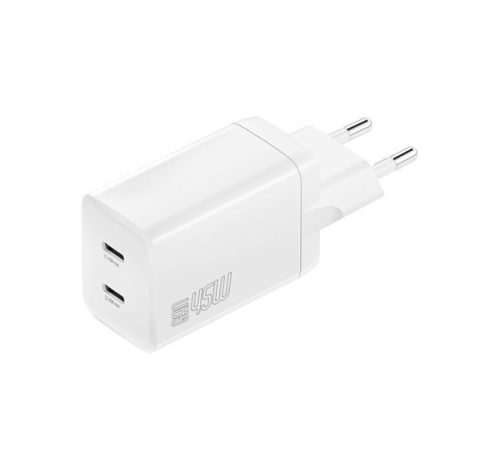 4smarts PDplug Dual töltő adapter 2xUSB-C, 45W, fehér