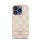 DKNY PU Leather Checkered Pattern and Stripe Apple iPhone 15 Pro tok, rózsaszín
