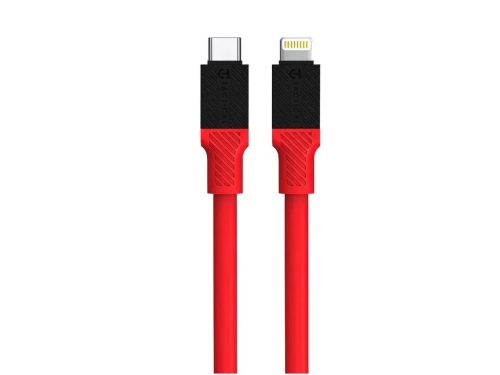 Tactical Fat Man USB-C / Lightning töltő- és adatkábel, 1m, piros