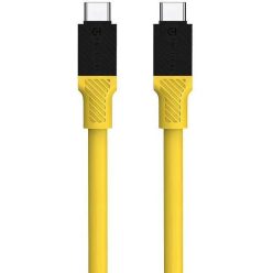  Tactical Fat Man USB-C / USB-C töltő- és adatkábel, 1m, sárga