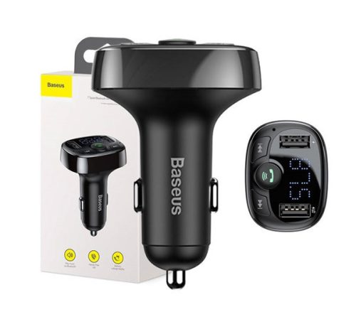 Baseus T típusú Bluetooth 2xUSB-A microSD FM adó, fekete