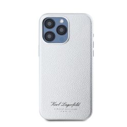   Karl Lagerfeld Grained PU Hotel RSG iPhone 15 Pro Max hátlap tok, ezüst
