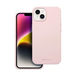   Roar Apple iPhone 14 prémium szilikon tok velúr béléssel, világos rózsaszín