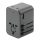 Energea Travelworld GaN65 4in1 1xUSB-A/ 2xUSB-C utazó gyorsöltő adapter, (PD-PPS-QC 3.0) 65W, szürke (US/UA/EU/UK)
