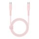 Energea kabel Flow USB-C / USB-C szövet gyorstöltő- és adatkábel, 1.5m, 240W, 5A, rózsaszín