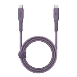   Energea kabel Flow USB-C / USB-C szövet gyorstöltő- és adatkábel, 1.5m, 240W, 5A, lila