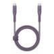 Energea kabel Flow USB-C / USB-C szövet gyorstöltő- és adatkábel, 1.5m, 240W, 5A, lila