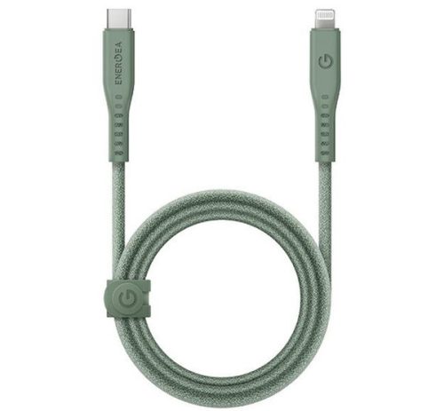 Energea Flow C94 USB-C / Lightning MFI szövet gyorstöltő- és adatkábel, 1.5m, 60W, 3A, zöld