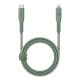 Energea Flow C94 USB-C / Lightning MFI szövet gyorstöltő- és adatkábel, 1.5m, 60W, 3A, zöld