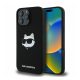 Karl Lagerfeld  Silicone Choupette Head Print Apple iPhone 16 Pro Max Magsafe kompatibilis hátlap tok, fekete