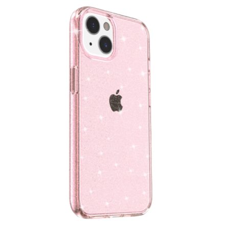 Apple iPhone 14 Alphajack szilikon hátlap tok - Glitter rózsaszín