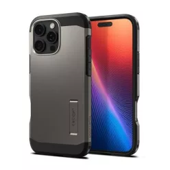   Spigen Tough Armor MagFit Apple iPhone 16 Pro tok, MagSafe, Gunmetal, fekete