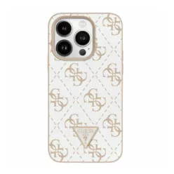   Guess New 4G Triangle iPhone 16 kemény hátlap tok, fehér GUHCP16SPG4GPH