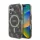 Guess IML 4G Background iPhone 16 MagSafe kemény hátlap tok, barna GUHMP16SH4DTEW