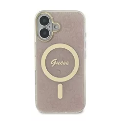   Guess IML 4G MagSafe iPhone 16 Pro Max MagSafe kemény hátlap tok, rózsaszín GUHMP16XH4STP