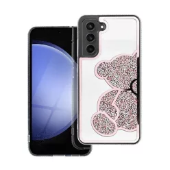   Teddy Bear Samsung Galaxy A55 5G csillogó köves tok, rózsaszín